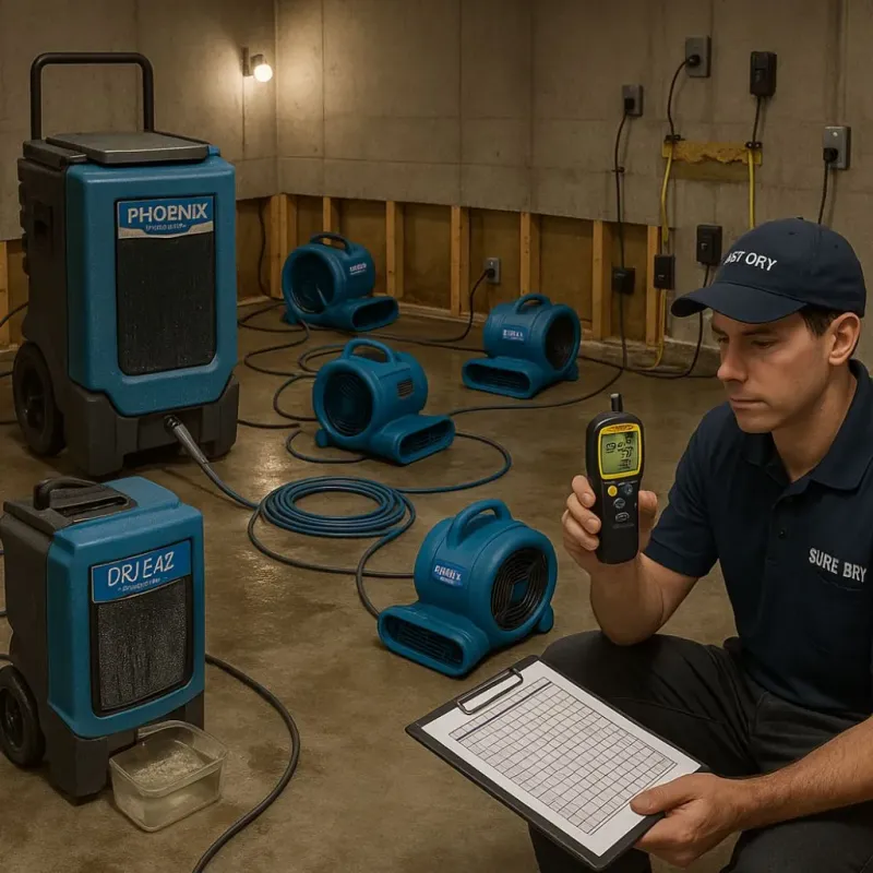 Structural Drying and Dehumidification process in Haskins, OH